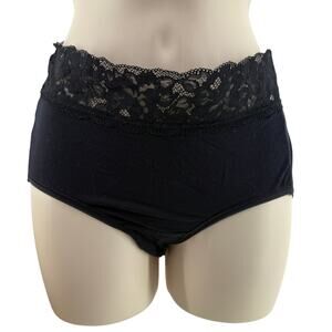 Soma Embraceable Modern Brief Black Pantie Womens Medium